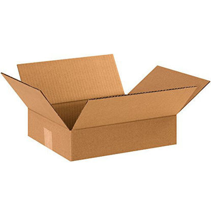 Picture of BOX USA B12103 Flat Corrugated Boxes, 12"L x 10"W x 3"H, Kraft (Pack of 25)