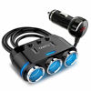 Picture of Cigarette Lighter Adapter 3 Socket Cigarette Lighter Splitter with LED Voltage Display Dual USB Car Charger On/Off Switches 12V Car Splitter Adapter Dashcam Replaceable fus