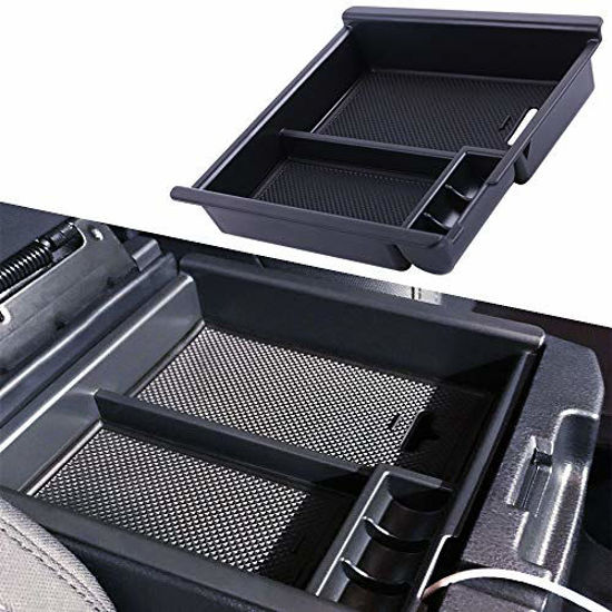 Picture of JDMCAR Compatible with Tacoma 2016-2019 2020 2021 Center Console Organizer Insert ABS Black Materials Tray, Armrest Box Secondary Storage