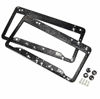 Picture of 2 Pack Handcrafted Black Crystal Premium Stainless Steel Bling License Plate Frame