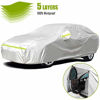 Picture of Favoto Full Car Cover Sedan Cover Universal Fit 177-194 Inch 5 Layer Heavy Duty Sun Protection Waterproof Dustproof Snowproof Windproof Scratch Resistant with Storage Bag Sedan Cover