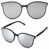 Picture of SOJOS Classic Round Retro Plastic Frame Vintage Large Sunglasses BLOSSOM SJ2067 with Black Frame/Silver Mirrored Lens