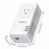 Picture of TRENDnet Powerline 1300 AV2 Adapter with Built-in Outlet, Gigabit Port, IEEE 1905.1 & IEEE 1901, Range Up to 300m (984 ft.), TPL-423E, White