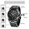 Picture of BENYAR Men's Watches Waterproof Sport Military Watch for Men Multifunction Chronograph Black Fashion Quartz Wristwatches Calendar with Leather Strap