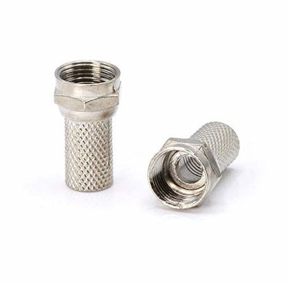 Picture of THE CIMPLE CO - Coaxial Cable Screw On Connector | 50 Pack | Twist On Type Fitting for RG6 Coax Cable - for Easy Installation, no Tool Required