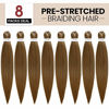 Picture of 22"-8 packs/lot Pre-stretched Braiding Hair Extensions Yaki Texture Synthetic Hot Water Setting Itch-free Twist Braid Hair（22", 27)