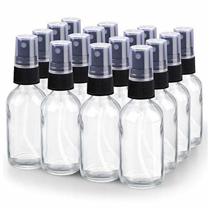 Picture of Spray Bottle, Wedama 2oz Fine Mist Glass Spray Bottle, Little Refillable Liquid Containers for Watering Flowers Cleaning(16 Pack, Clear)