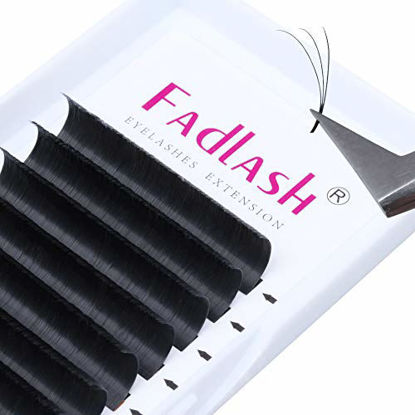 Picture of Eyelash Extensions D Curl 0.07mm Volume Lash Extensions Easy Fan Volume Lashes 8-20mm Self Fanning Lashes (0.07-D, 10mm)