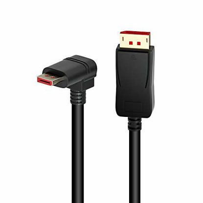 Picture of 8K/60Hz 90 Degree Right Angle Displayport 1.4 Cable Male to Male Right Angle Displayport 1.4 Cable Cord 8K/60Hz 4K/144Hz 1.8M/6FT