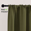 Picture of PONY DANCE 36 inches Curtain Valances - Rod Pocket Window Tiers Home Decoration for Christmas Bedroom Noise Reduction and Privacy Protection, 42 x 36 inches, Olive Green, Set of 2