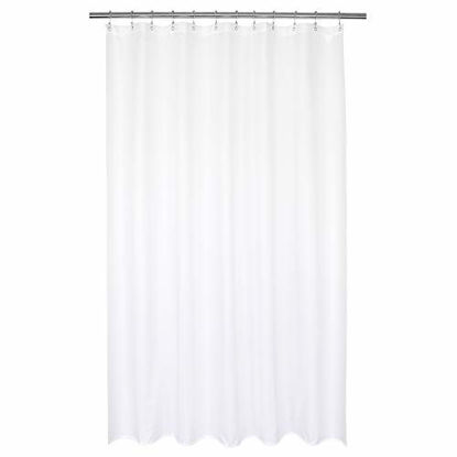 Picture of Barossa Design Waterproof Fabric Shower Curtain or Liner 72" W x 80" H - Extra Long, Hotel Quality, Machine Washable, White Shower Liner for Bath Tub, 72x80 Inches