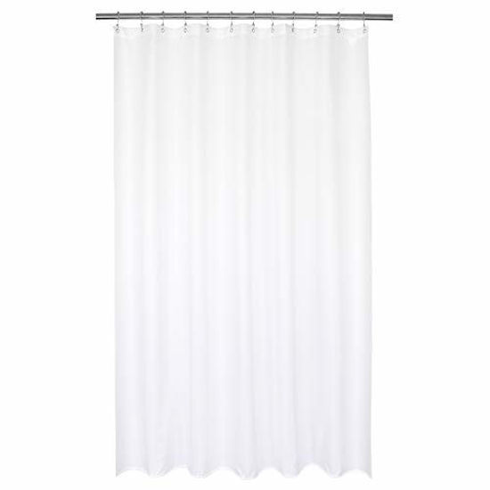 Picture of Barossa Design Waterproof Fabric Shower Curtain or Liner 72" W x 80" H - Extra Long, Hotel Quality, Machine Washable, White Shower Liner for Bath Tub, 72x80 Inches