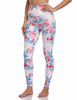 Picture of Colorfulkoala Women's High Waisted Pattern Leggings Full-Length Yoga Pants (XS, Pink  Blue Fallen Leaves)