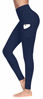 Picture of Lingswallow High Waist Yoga Pants - Yoga Pants with Pockets Tummy Control, 4 Ways Stretch Workout Running Yoga Leggings (Navy, Large)