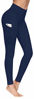 Picture of Lingswallow High Waist Yoga Pants - Yoga Pants with Pockets Tummy Control, 4 Ways Stretch Workout Running Yoga Leggings (Navy, Large)