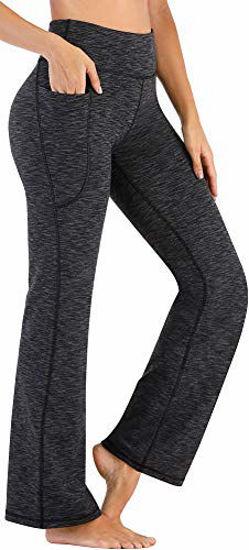 Women's Bootcut Yoga Pants Tummy Control Workout Non See-Through Bootleg  Yoga Pants Stretchy Work Pants for Women