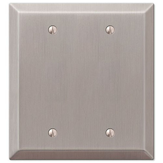 Picture of Amerelle Century Double Blank Steel Wallplate in Brushed Nickel