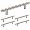 Picture of homdiy Cabinet Pulls Brushed Nickel 5 Pack Brushed Nickel Cabinet Handles 5in Hole Center - HD201SN Bathroom Cabinet Hardware Pulls Brushed Nickel Metal Drawer Pulls for Kitchen, Closet, Wardrobe