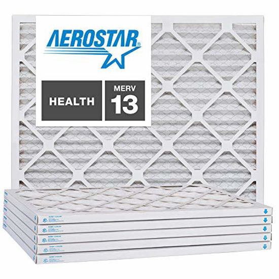 Picture of Aerostar 18x25x1 MERV 13, Pleated Air Filter, 18x25x1, Box of 6, Made in The USA