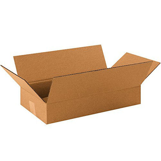 Picture of BOX USA 25 Pack of Long Corrugated Cardboard Boxes, 16" L x 9" W x 3" H, Kraft, Shipping, Packing and Moving