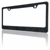 Picture of BLVD-LPF Popular Bling 7 Row Black Color Crystal Metal Chrome License Plate Frame with Screw Caps - 1 Frame
