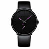 Picture of Mens Watches Ultra-Thin Minimalist Waterproof-Fashion Wrist Watch for Men Unisex Dress with Leather Band-Purple Hands