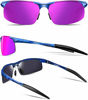 Picture of ATTCL Men's Fashion Driving Polarized Sunglasses for Men Al-Mg metal Frame 8177Blue-purple