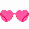 Picture of One Piece Heart Shaped Rimless Sunglasses Transparent Candy Color Eyewear(Red+Green)