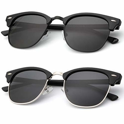 Picture of Polarized Sunglasses for Men and Women Semi-Rimless Frame Driving Sun glasses 100% UV Blocking