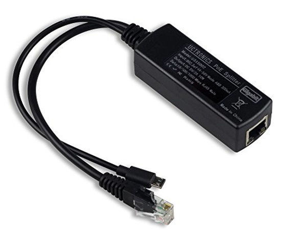 Picture of UCTRONICS PoE Splitter Gigabit 5V - Micro USB Power and Ethernet to Raspberry Pi 3B+, Work with Echo Dot, Most Micro USB Security Camera and Tablet - IEEE 802.3af Compliant
