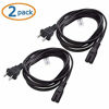 Picture of Cable Matters 2-Pack Non-Polarized 2 Slot Power Cord (2 Slot Power Cable) 6 Feet (NEMA 1-15P to IEC C7)