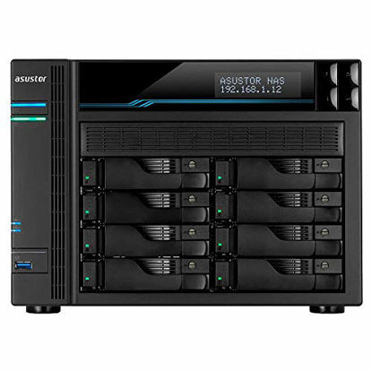 Picture of Asustor Lockerstor 8 | AS6508T | Enterprise Network Attached Storage | 2.1GHz Quad-Core, Two 10GbE Port, Two 2.5GbE Port, Two M.2 Slot for NVMe SSD Cache, 8GB RAM DDR4 (8 Bay Diskless NAS)