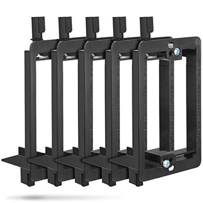 Picture of Low Voltage Mounting Bracket (1 Gang, 5 Pack), Fosmon Low Voltage Mounting Bracket (Mounting Screws Included) for Telephone Wires, Network Cables, HDMI, Coaxial, Speaker Cables