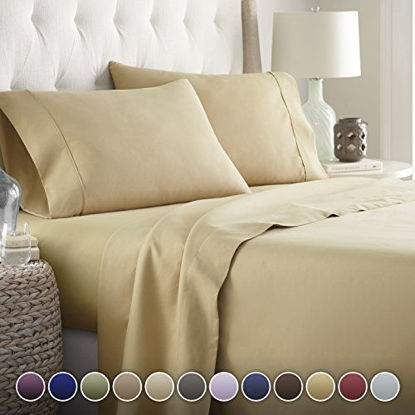 Picture of Hotel Luxury Bed Sheets Set Today! On Amazon Softest Bedding 1800 Series Platinum Collection-100%!Deep Pocket,Wrinkle & Fade Resistant (Calking,Camel)