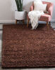 Picture of Unique Loom Solo Solid Shag Collection Modern Plush Chocolate Brown Area Rug (7' 0 x 10' 0)