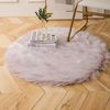 Picture of Ashler Soft Faux Sheepskin Fur Chair Couch Cover Area Rug Bedroom Floor Sofa Living Room Light Beige Round 3 x 3 Feet