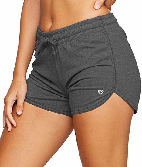 Picture of Colosseum Active Women's Simone Cotton Blend Yoga and Running Shorts (Black, Large)