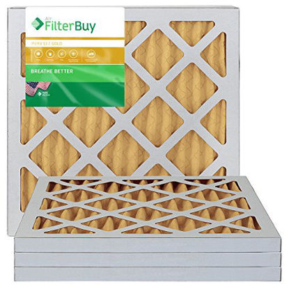 Picture of FilterBuy 13x18x1 MERV 11 Pleated AC Furnace Air Filter, (Pack of 4 Filters), 13x18x1 - Gold