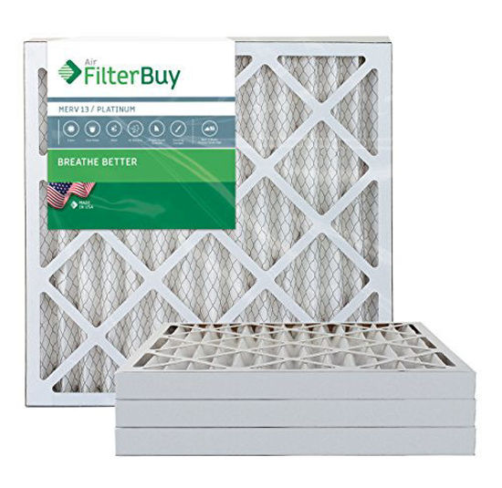 GetUSCart- FilterBuy 24x25x2 MERV 13 Pleated AC Furnace Air Filter, (Pack  of 4 Filters), 24x25x2 - Platinum