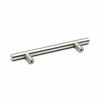 Picture of homdiy Cabinet Handles Brushed Nickel Cabinet Pulls - HD201SN Modern Drawer Handles Stainless Steel Cabinet Hardware 4-1/2in Hole Centers Kitchen Cabinet Handles Cupboard Handles