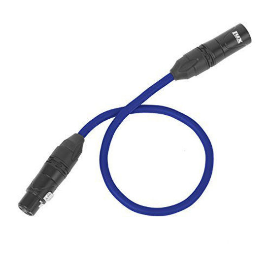 Picture of LyxPro Balanced XLR Cable Premium Series Microphone Cable, Speakers and Pro Devices Cable, 1.5 Feet- Blue