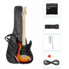 Picture of GLARRY Full Size Electric Guitar for Music Lover Beginner with 20W Amp and Accessories Pack Guitar Bag (Sunset)