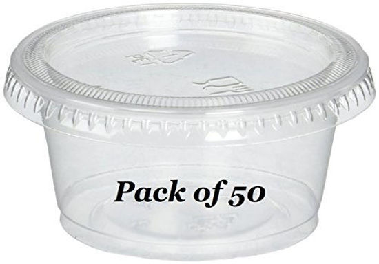 Picture of Reditainer - Plastic Disposable Portion Cups - Jello Shot Cup - The Perfect Souffle Cup (2 Ounce, Package of 50 Cups With Lids)