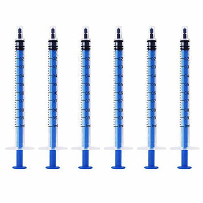 Picture of 1ml Plastic Syringe - Individually Sealed Syringe for Scientific Labs, Feeding Pets, Oil or Glue Applicator(12 Pack)