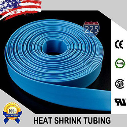 Picture of 225FWY 50 FT 1/2" 13mm Polyolefin Blue Heat Shrink Tubing 2:1 Ratio