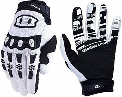 Picture of Seibertron Dirtpaw Unisex BMX MX ATV MTB Racing Mountain Bike Bicycle Cycling Off-Road/Dirt Bike Gloves Road Racing Motorcycle Motocross Sports Gloves Touch Recognition Full Finger Glove White XL
