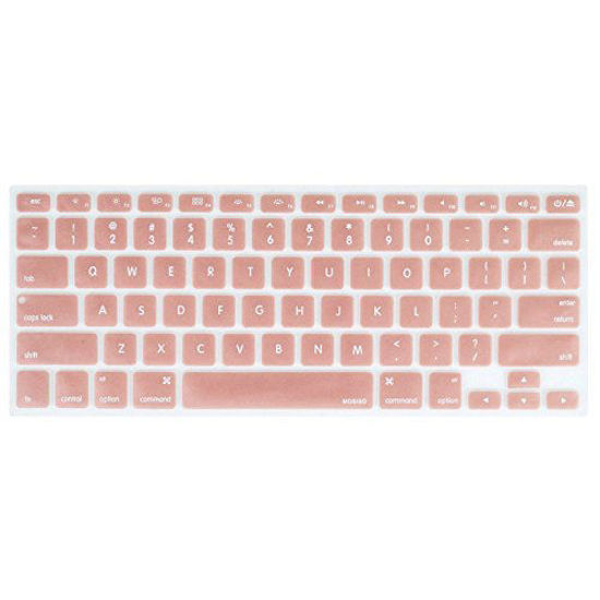 Picture of MOSISO Silicone Keyboard Cover Compatible with MacBook Pro 13/15 Inch (with/Without Retina Display, 2015 or Older Version),Older MacBook Air 13 Inch (A1466 / A1369, Release 2010-2017), Rose Gold