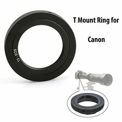Picture of Lightdow T/T2 Mount Lens Adapter Ring for Canon EOS Rebel T3 T3i T4i T5 T5i T6 T6i T6s T7 T7i SL1 SL2 6D 7D 7D 60D 70D 77D 80D 5D II/III/IV DSLR Camera