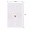 Picture of Ethernet Wall Plate, 1 Port Cat6 Keystone Female to Female Wall Plate - White