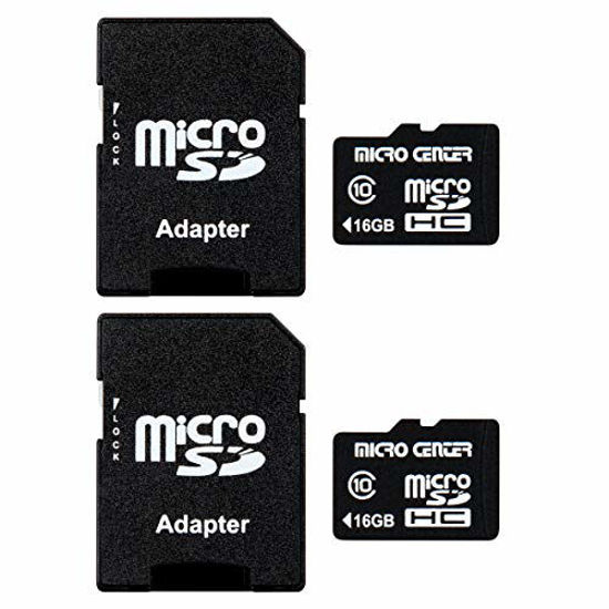 Picture of Micro Center 16GB Class 10 Micro SDHC Flash Memory Card with Adapter (2 Pack)